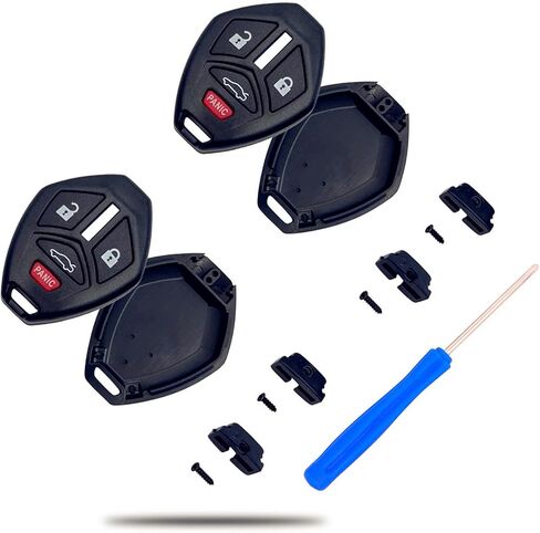 Cutting Not Required - Key Fob Case Replacement for Mitsubishi Eclipse Endeavor Galant Lancer Outlander Remote Control Car Key Fob Cover Shell (3 Button-Pack 1) in Saudi Arabia