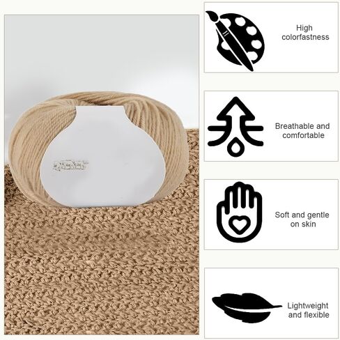 Wool Yarn Knitting Scarves, Hats, Sweaters and Socks Crochet and Knitting Thread for Colorful Crafts,Khaki in Saudi Arabia
