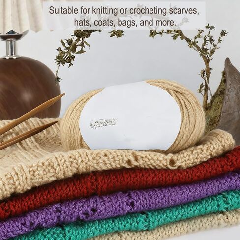 Wool Yarn Knitting Scarves, Hats, Sweaters and Socks Crochet and Knitting Thread for Colorful Crafts,Khaki in Saudi Arabia