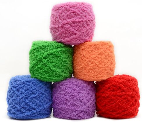 Fluffy Yarn Coral Fleece Knitting Bulky Yarn Soft Chunky Crochet Ball Craft Multi Colors for DIY Sweaters Doll Scarves Accessories Midnight Iris in Saudi Arabia