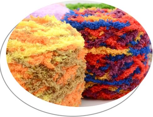 Fluffy Yarn Coral Fleece Knitting Bulky Yarn Soft Chunky Crochet Ball Craft Multi Colors for DIY Sweaters Doll Scarves Accessories Midnight Iris in Saudi Arabia