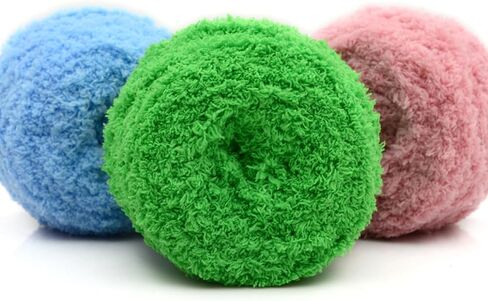 Fluffy Yarn Coral Fleece Knitting Bulky Yarn Soft Chunky Crochet Ball Craft Multi Colors for DIY Sweaters Doll Scarves Accessories Midnight Iris in Saudi Arabia
