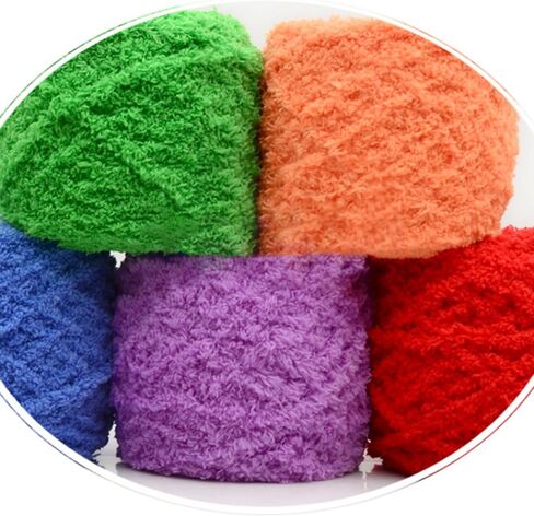 Fluffy Yarn Coral Fleece Knitting Bulky Yarn Soft Chunky Crochet Ball Craft Multi Colors for DIY Sweaters Doll Scarves Accessories Midnight Iris in Saudi Arabia