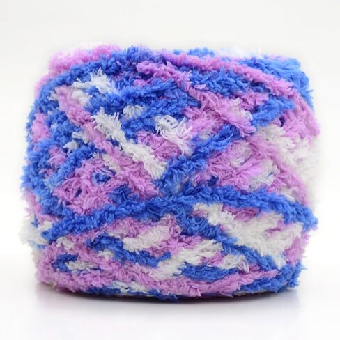 Fluffy Yarn Coral Fleece Knitting Bulky Yarn Soft Chunky Crochet Ball Craft Multi Colors for DIY Sweaters Doll Scarves Accessories Midnight Iris in Saudi Arabia