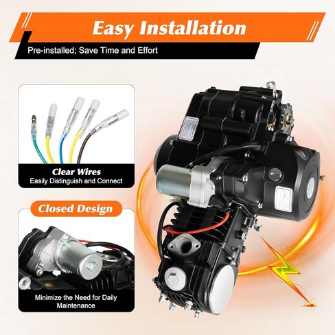 125cc Engine for ATV, 4 Stroke Engine for Go Kart, Motorcycle Engine with Motor, Mud Motor Kit for Bike, Small Engine Parts in Saudi Arabia