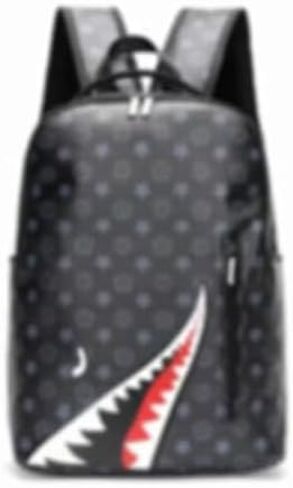 Large capacity PU leather backpack, leisure travel bag, student laptop backpack (black3), HDK-957 in Saudi Arabia
