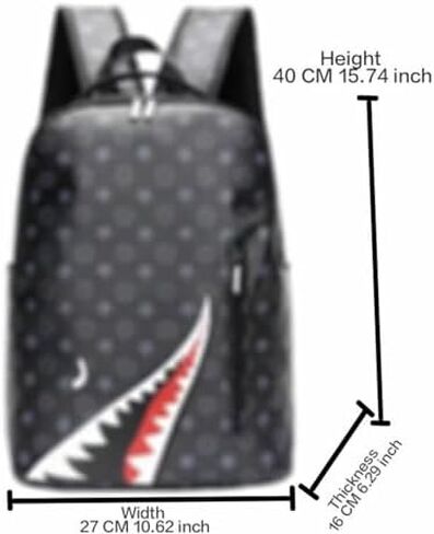 Large capacity PU leather backpack, leisure travel bag, student laptop backpack (black3), HDK-957 in Saudi Arabia