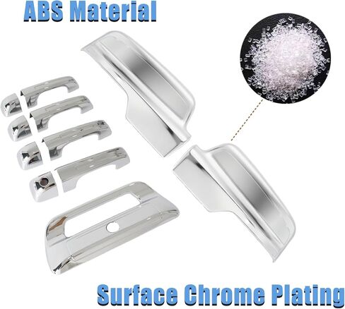 أغطية غطاء مرآة من الكروم من AUCERAMIC + أغطية مقبض الباب بدون فتحات مفاتيح ذكية + غطاء مقبض الباب الخلفي مع فتحة كاميرا مناسبة 2019-2025 لـ Ram 1500 (تراكب لاصق) in Saudi Arabia