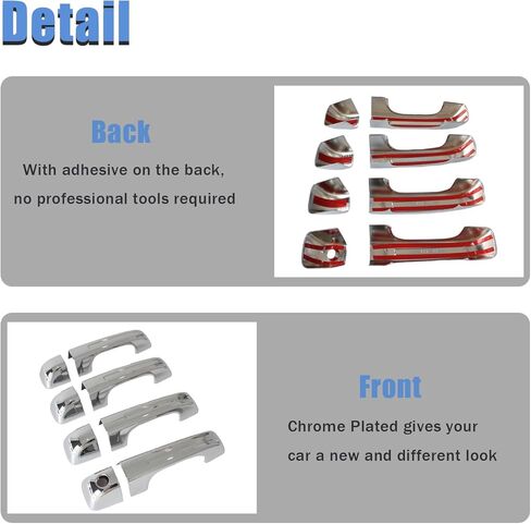 أغطية غطاء مرآة من الكروم من AUCERAMIC + أغطية مقبض الباب بدون فتحات مفاتيح ذكية + غطاء مقبض الباب الخلفي مع فتحة كاميرا مناسبة 2019-2025 لـ Ram 1500 (تراكب لاصق) in Saudi Arabia