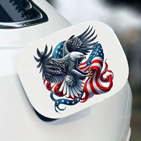 2 PCS American Eagle Flag Vinyl Decals - Waterproof Removable Stickers for Car, Truck, Motorcycle,Laptop, Bumper - Patriotic Flag Sticker (Z040) in Kuwait