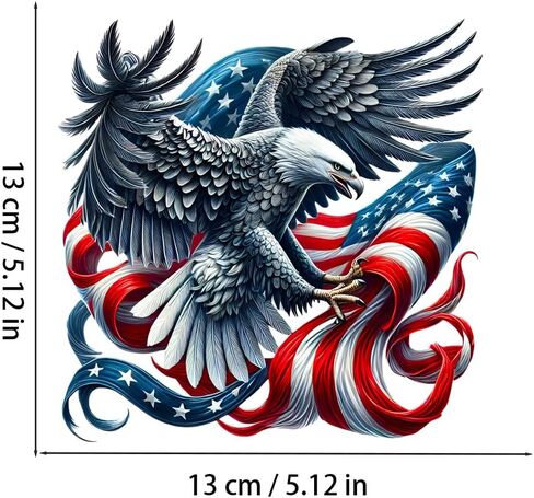2 PCS American Eagle Flag Vinyl Decals - Waterproof Removable Stickers for Car, Truck, Motorcycle,Laptop, Bumper - Patriotic Flag Sticker (Z040) in Kuwait