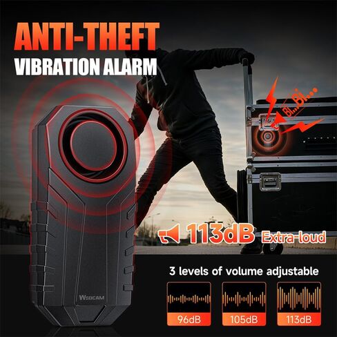 WSDCAM 113dB Bike Alarm Catalytic Converter Alarm Wireless Anti Theft Vibration Motion Sensor Vehicle Security Alarm System Waterproof Motorcycle Alarm Bicycle Alarm with Remote (NO Heat Resistance) in Kuwait