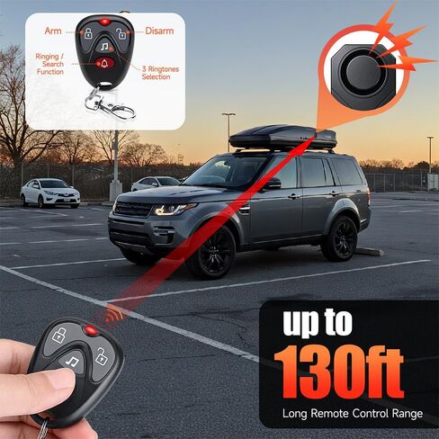 WSDCAM 113dB Bike Alarm Catalytic Converter Alarm Wireless Anti Theft Vibration Motion Sensor Vehicle Security Alarm System Waterproof Motorcycle Alarm Bicycle Alarm with Remote (NO Heat Resistance) in Kuwait