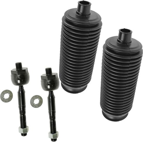 TRQ Front Driver & Passenger Side Inner Steering Kit Steering Rack & Pinion Bellow Tie Rod Compatible with 2001-2007 Toyota Sequoia 2000-2006 Tundra in Saudi Arabia