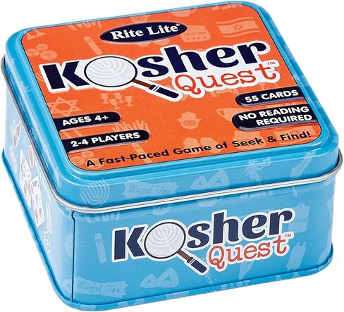 لعبة بطاقات Kosher Quest من Rite Lite - لعبة البحث عن المرح والعثور على لعبة العطلات اليهودية للأطفال من عمر 4 سنوات فما فوق - تتضمن 55 بطاقة مصورة - 2-4 لاعبين - لا تتطلب القراءة - مثالية لتجمعات عائلة هانوكا in Kuwait