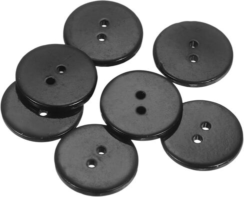 uxcell 7Pcs Natural Shell Button, 2 Hole 25mm Round Flat Mother of Pearl Buttons for Shirt Coats Suits Jacket Jeans Skirts DIY Sewing Crafts, White in Saudi Arabia