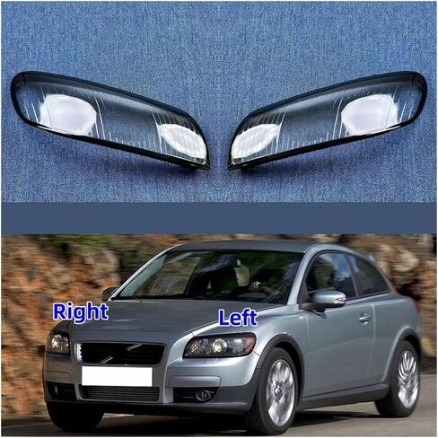 Compatible For Volvo C30 2006 2007 2008 2009 2010 Car Headlight Shell Cover Replacement Headlamp Lens Headlight Glass(2PCS Left And Right) in Saudi Arabia