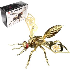 3D Metal Puzzles for Adults: The Northern Giant Hornet Metal Model Kits, 3D Metal Puzzle Mechanical Wasp Building Blocks, Difficult DIY for Assembly, Birthday Gifts for Men in Kuwait