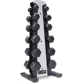 CAP Barbell 100 LB Coated Hex Dumbbell Weight Set with Comfort Grip and with Vertical Rack in Kuwait