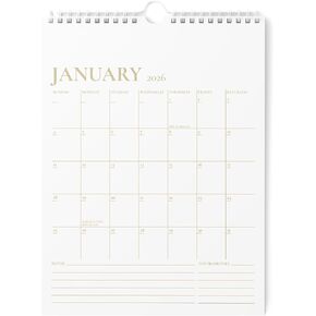 Karto Wall Calendar 2026 - Vertical 8.5x11 inch January 2026 to June 2027 - Boost Your Productivity and Easy Planning with the Aesthetic Monthly Calendar - Golden in Kuwait