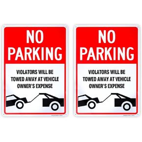 No Parking Sign Violators Will Be Towed Sign - 10"x 14" - .040 Rust Free Aluminum – Reflective, UV Protected and Weatherproof in Kuwait