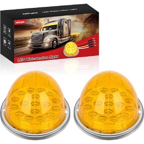 Nilight البطيخ ضوء 17 LED ثنائي اللون 2PCS الفولاذ المقاوم للصدأ مدي الأحمر إلى الأرجواني علامة الجانب التخليص بدوره أضواء الإشارة 4 المكونات IP68 للماء لشاحنة مقطورة بيك اب العربة RV ATV UTV قارب in Kuwait
