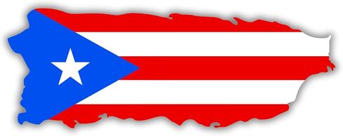 Generic Puerto Rico Shape Acrylic Artwork, 12"" wide with easel included. For table display or flat surface. (Old San Juan Flag), PAPRFLAG12 in Saudi Arabia