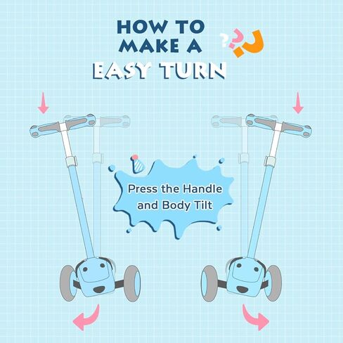 Kids Scooter for Ages 1-12 Years, 3 Wheels Toddler Scooter for Children Age 1-3/3-5/5-8/8-12 Boys and Girls with Adjustable Heights and LED Wheels in Kuwait