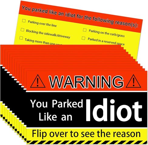لقد ركنت مثل بطاقات عمل Idiot (عبوة من 200) حزمة من بطاقات مخالفات وقوف السيارات المضحكة، هدية عملية لأغبياء وقوف السيارات - 2 × 3.5 بوصة حجم بطاقة العمل المميزة، ملاحظات مرحة للسائقين السيئين in Saudi Arabia