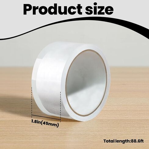 1.89" x 88ft Clear Packing Tape, 48mm Heavy Duty Shipping Packing Tape for Moving Boxes, Shipping, Office, Storage and Packaging Supplies in Saudi Arabia
