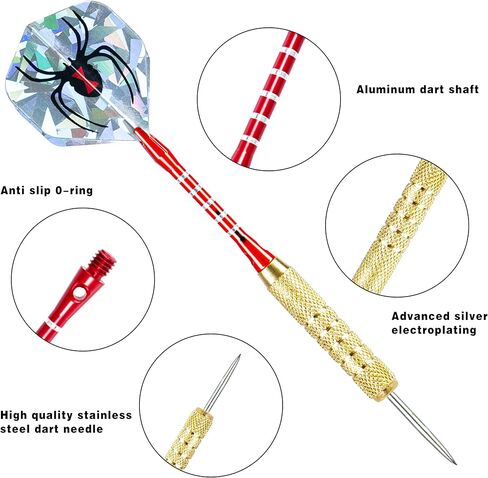 18 Pieces Plastic Tp Darts, Aluminum Shaft Professional Plastic Tip Dart Set, Adult Electronic Dart Board, Professional Large Capacity Soft Dart Tip Accessory Set. in Saudi Arabia
