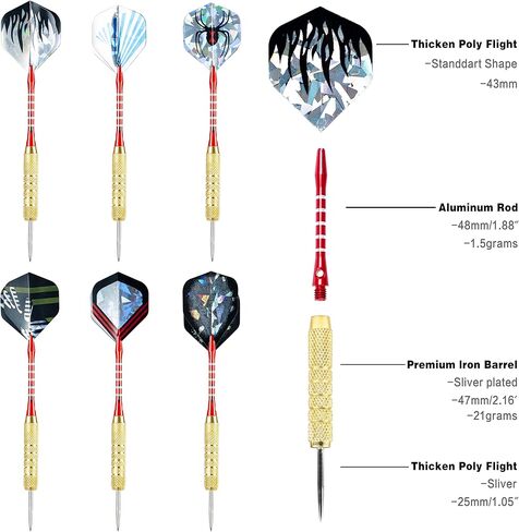 18 Pieces Plastic Tp Darts, Aluminum Shaft Professional Plastic Tip Dart Set, Adult Electronic Dart Board, Professional Large Capacity Soft Dart Tip Accessory Set. in Saudi Arabia