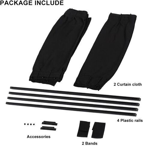 for car Magnetic Curtains 2 x 50s Car Windshield Sunshade,Sun Shade Window Curtain Adjustable Sunshade Drape Visor Valance Curtain(Black) in Saudi Arabia