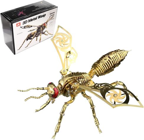 3D Metal Puzzles for Adults: The Northern Giant Hornet Metal Model Kits, 3D Metal Puzzle Mechanical Wasp Building Blocks, Difficult DIY for Assembly, Birthday Gifts for Men in Kuwait