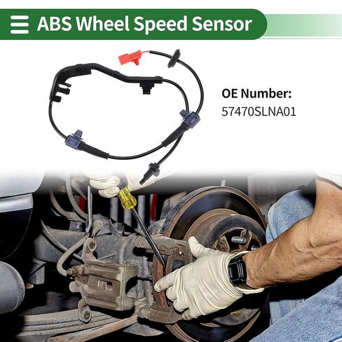 Motoforti ABS Wheel Speed Senor ABS Sensor Anti-Lock Braking System Sensor No.57470SLNA01 for Honda Fit Built in USA 2007-2008 1 Pcs Rear Right in Saudi Arabia