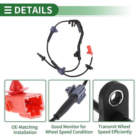 Motoforti ABS Wheel Speed Senor ABS Sensor Anti-Lock Braking System Sensor No.57470SLNA01 for Honda Fit Built in USA 2007-2008 1 Pcs Rear Right in Saudi Arabia