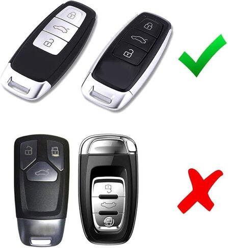 iJDMTOY غطاء غطاء صلب من ألياف الكربون بلمسة نهائية لامعة من iJDMTOY، متوافق مع 2019-up Audi A6 A7 E-Tron A8 Q8، مفتاح ذكي بثلاثة أزرار in Saudi Arabia