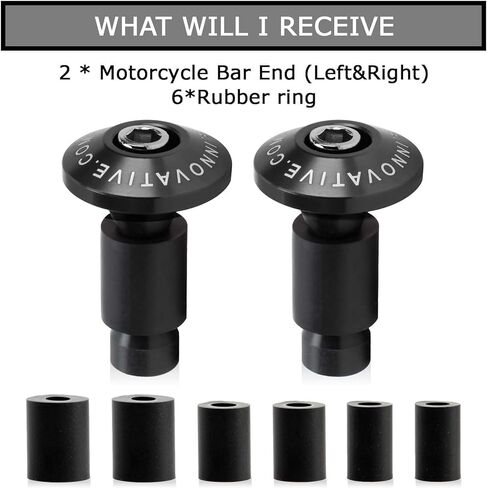 Universal Motorcycle Street Bike 7/8" Handlebar Grips Bar End Plugs (Black) in Saudi Arabia