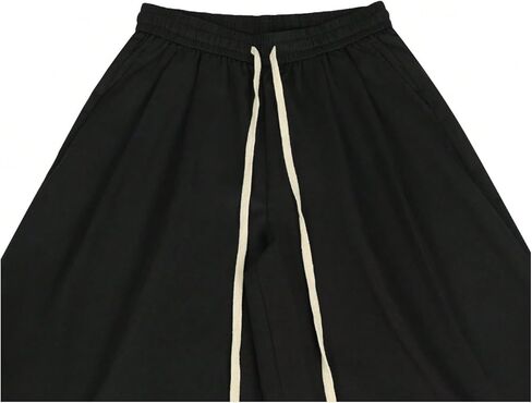 Men's Drawstring Waist Wide Leg Harem Pants Loose Baggy Yoga Cropped Trousers in Saudi Arabia