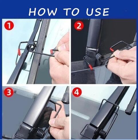 6 Pack Windshield Wiper Huggies Pressure Spring Booster Universal Windshield Wiper Blade Tension Springs for Most Cars Front Windshield Wiper Arm SUV Truck RV Improve Blade Performance in Rain in Kuwait
