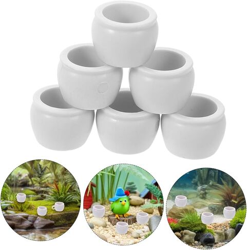 50pcs Mini Flower Pots Durable Plastic Dollhouse Miniatures for Indoor Outdoor Decoration Versatile DIY Crafts and Home Accessories for Scale Dollhouse Garden in Saudi Arabia