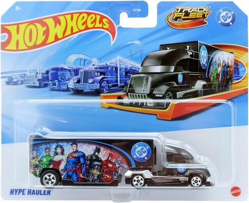 Hot Wheels Track Fleet Hype Hauler [Comic Book Super Heroes!] (Black), 1:64 Scale Diecast Vehicle in Saudi Arabia