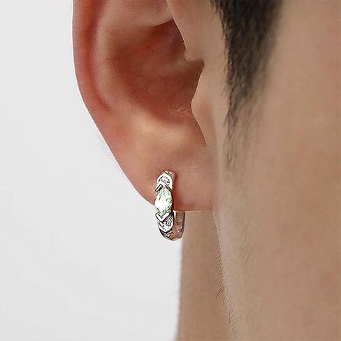 Lymphatic Drainage Slimming Hoop Earrings, Titanium Ion Lymphvity Germanium Acupuncture Therapy Moissanite Earrings Bloodstream Lymph Nodes CZ Jewelry for Women Men in Kuwait