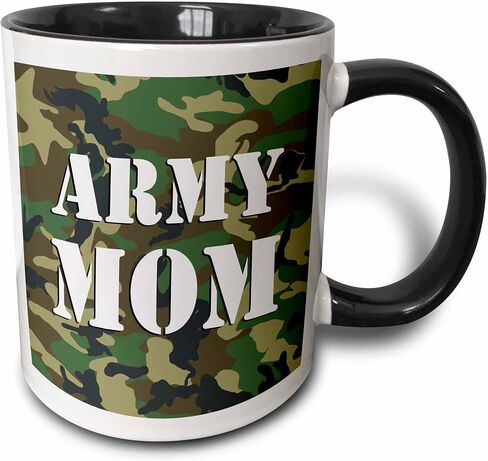 كوب سيراميك مموه باللون الأخضر من 3dRose Army Mom، 15 أونصة in Saudi Arabia