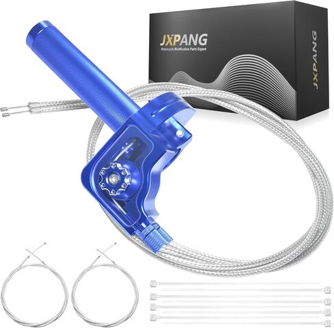 Universal 7/8" Big Twist Throttle Assembly, Dual Push-Pull Cable with Transparent Window for 110-650cc Dirt Pit Bike, Motocross, ATV & Quad, CNC Aluminum Quick Twister Throttle Grip (Silver) in Saudi Arabia