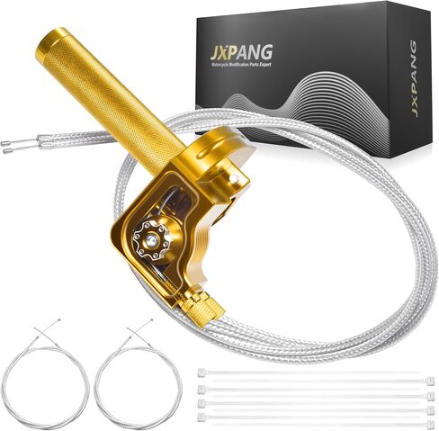 Universal 7/8" Big Twist Throttle Assembly, Dual Push-Pull Cable with Transparent Window for 110-650cc Dirt Pit Bike, Motocross, ATV & Quad, CNC Aluminum Quick Twister Throttle Grip (Silver) in Saudi Arabia