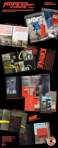 BTS J-HOPE HOPE ON THE STREET VOL.1 محتويات الألبوم الخاص + زين للصور + ملصق + بطاقة + تتبع مختوم إصدار J HOPE القياسي INTERLUDE in Saudi Arabia