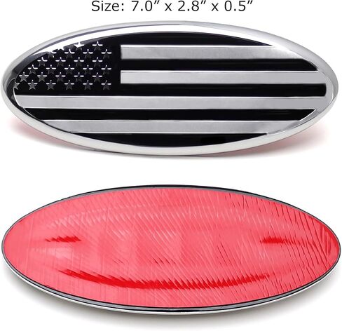 iJDMTOY 9-Inch Black/Chrome US Flag Design Front Grille Oval Emblem Badge Replacement Compatible with Ford 2004-14 F150, 2005-07 F250/F350, 2011-14 Edge, 2011-16 Explorer in Saudi Arabia