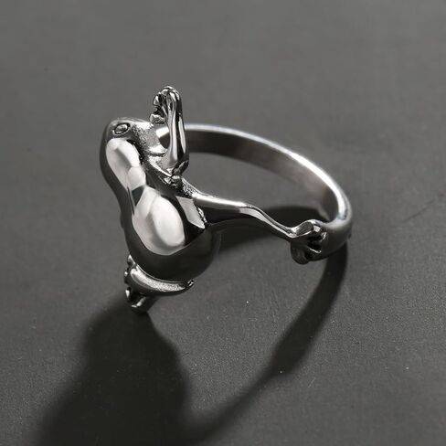 Stainless Steel Pubk Biker Skeleton Moth/Rhinoceros beetles Ring for Women Men in Saudi Arabia
