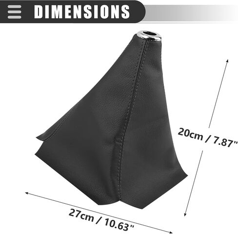 Motoforti Universal Car Gear Shifter Knob Cover, Dust Boot Cover, 20x27cm, PVC Faux Leather, Black in Saudi Arabia